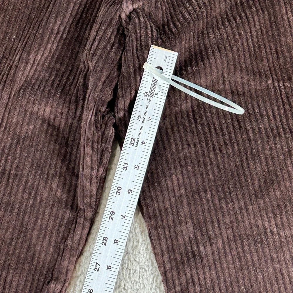 Kikwear Industries Mens Brown Wide Wale Corduroy Baggy Wide Leg Pants Y2K 30114
